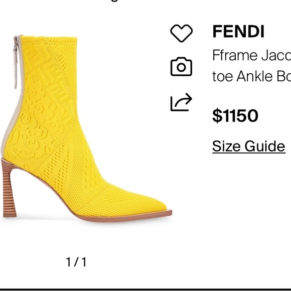 Fendi Jacquard FF monogrammed Mesh Knit Yellow boots - Picture 16 of 16